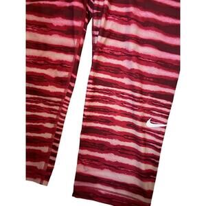 EUC Nike striped capris red pink white sz M yoga activewear workouts fitness